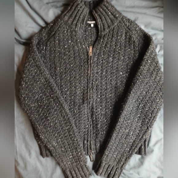 Final Week - DSQUARED2 Wool/Cashmere, Donegal, Full Zip Sweater, Black, Size M - Picture 3 of 7